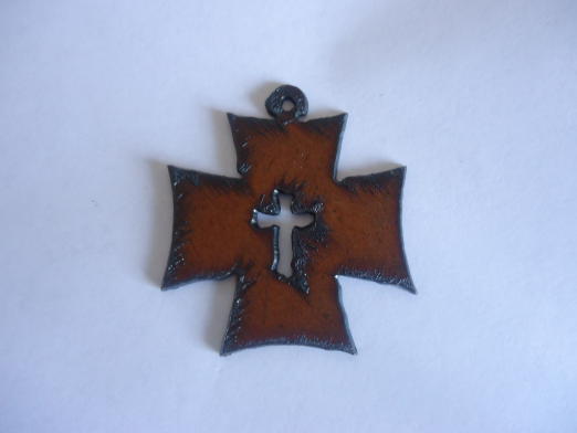 (image for) Cross metal cutout pendant #CC015-L - Click Image to Close